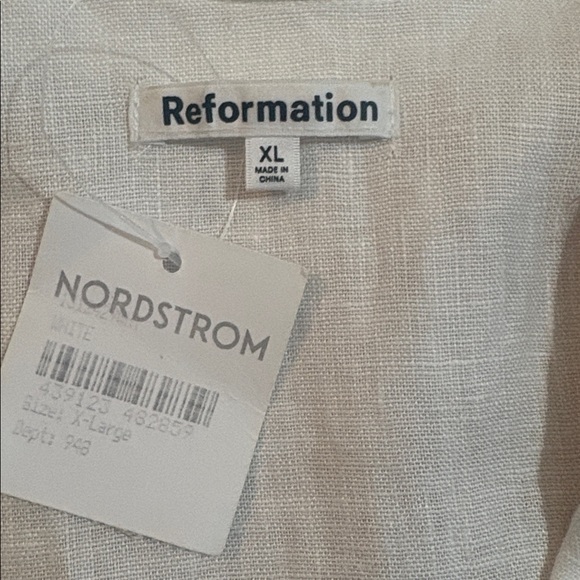 NWT Reformation Short Sleeve Linen Button-Up Shirt XL $148 - Picture 7 of 7